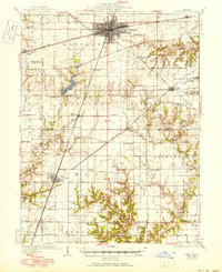 1937 Map of Mattoon, 1951 Print