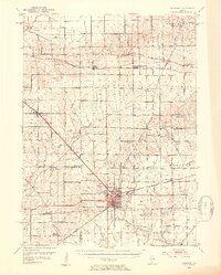 1952 Map of Mendota, 1954 Print
