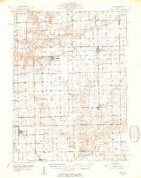 1951 Map of Hopedale, IL, 1952 Print