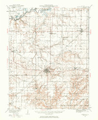 1932 Map of Addieville, IL, 1969 Print