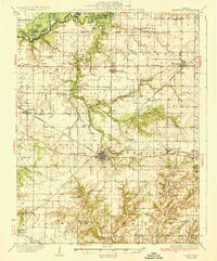 1936 Map of Addieville, IL, 1969 Print