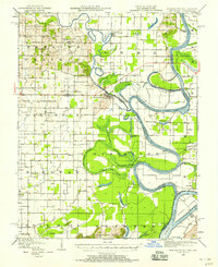 1949 Map of New Haven, IL, 1958 Print