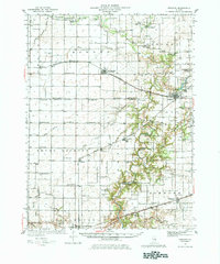 1936 Map of Oakland, IL, 1983 Print