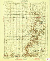 Download a high-resolution, GPS-compatible USGS topo map for Oakland, IL (1942 edition)