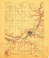 1892 Map of Ottawa, IL, 1912 Print