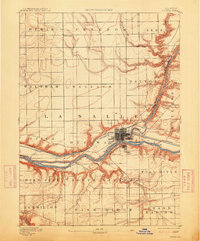 1892 Map of Ottawa, IL, 1914 Print