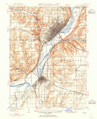 1927 Map of Peoria, 1955 Print