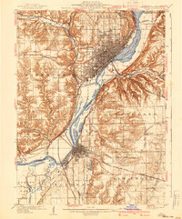 1905 Map of Peoria, 1940 Print