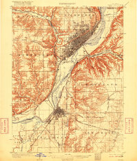 1905 Map of Peoria, 1916 Print