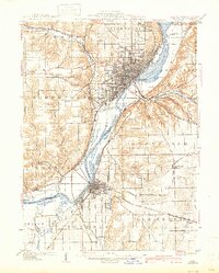 1905 Map of Peoria, 1940 Print
