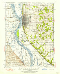 1944 Map of Quincy, 1956 Print