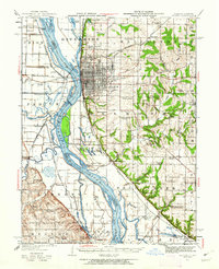 1944 Map of Quincy, IL, 1962 Print
