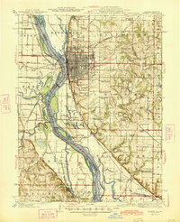 preview thumbnail of historical topo map of Quincy, IL in 1945