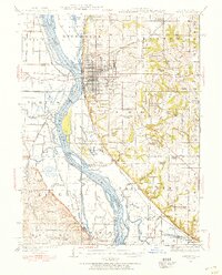 1944 Map of Quincy, 1954 Print