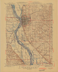 preview thumbnail of historical topo map of Quincy, IL in 1945