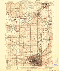 1918 Map of Rockford, IL, 1941 Print