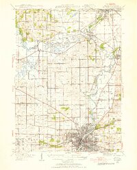 1938 Map of Rockford, IL, 1955 Print