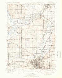 1938 Map of Rockford, IL, 1954 Print