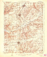 preview thumbnail of historical topo map of Roodhouse, IL in 1926
