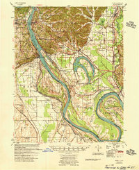 Download a high-resolution, GPS-compatible USGS topo map for Thebes, IL (1955 edition)