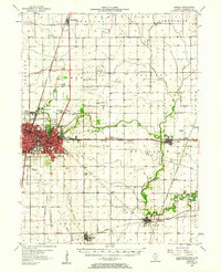 1957 Map of Urbana, IL, 1961 Print