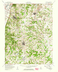 preview thumbnail of historical topo map of Waterloo, IL in 1955