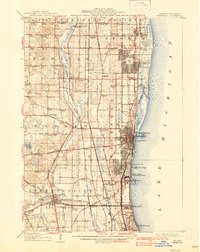 1908 Map of Waukegan, 1939 Print