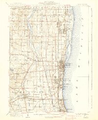 1908 Map of Waukegan, 1939 Print
