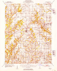 1952 Map of Xenia, IL, 1954 Print
