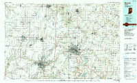 1986 Map of Farmland, IN, 1990 Print