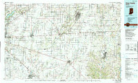 1986 Map of Dunreith, IN, 1990 Print