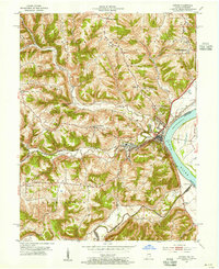 preview thumbnail of historical topo map of Aurora, IN in 1953