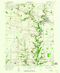 1959 Map of Brownsburg, IN, 1960 Print