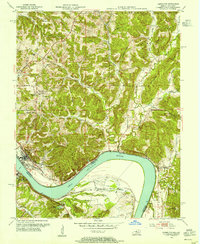 1953 Map of Cannelton, IN, 1954 Print