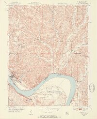 1953 Map of Cannelton, IN, 1954 Print