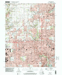 preview thumbnail of historical topo map of Carmel, IN in 1998