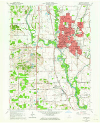 1962 Map of Columbus, IN, 1970 Print