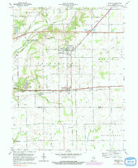 1970 Map of Dunreith, IN, 1982 Print