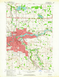 1961 Map of Elkhart, IN, 1964 Print