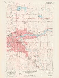 1961 Map of Elkhart, IN, 1964 Print
