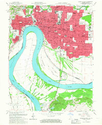 1957 Map of Evansville South, 1967 Print
