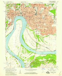 1957 Map of Evansville, 1959 Print