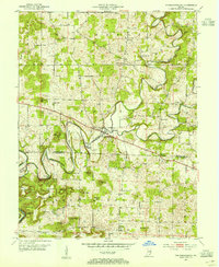 Download a high-resolution, GPS-compatible USGS topo map for Fredericksburg, IN (1954 edition)
