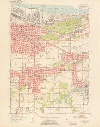 1953 Map of Gary, IN, 1955 Print