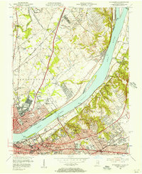 1955 Map of Jeffersonville, 1957 Print