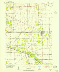 1953 Map of Kouts, 1955 Print