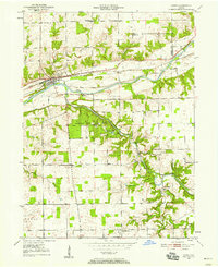 1950 Map of Lagro, 1958 Print