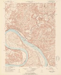 1950 Map of Leavenworth, IN, 1954 Print