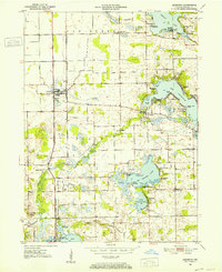 1950 Map of Leesburg, IN, 1952 Print