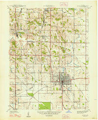 1947 Map of Linton, 1951 Print